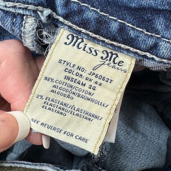MISS ME Jeans - Women's 30x34 Straight Pocket Flap Studded Rhinestones JP6063T - Picture 6 of 7